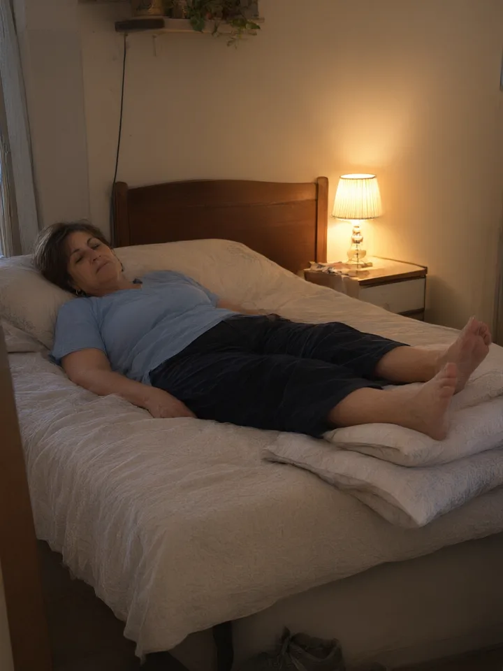 Le 19:30 di adesso: sul letto coi piedi sul cuscino